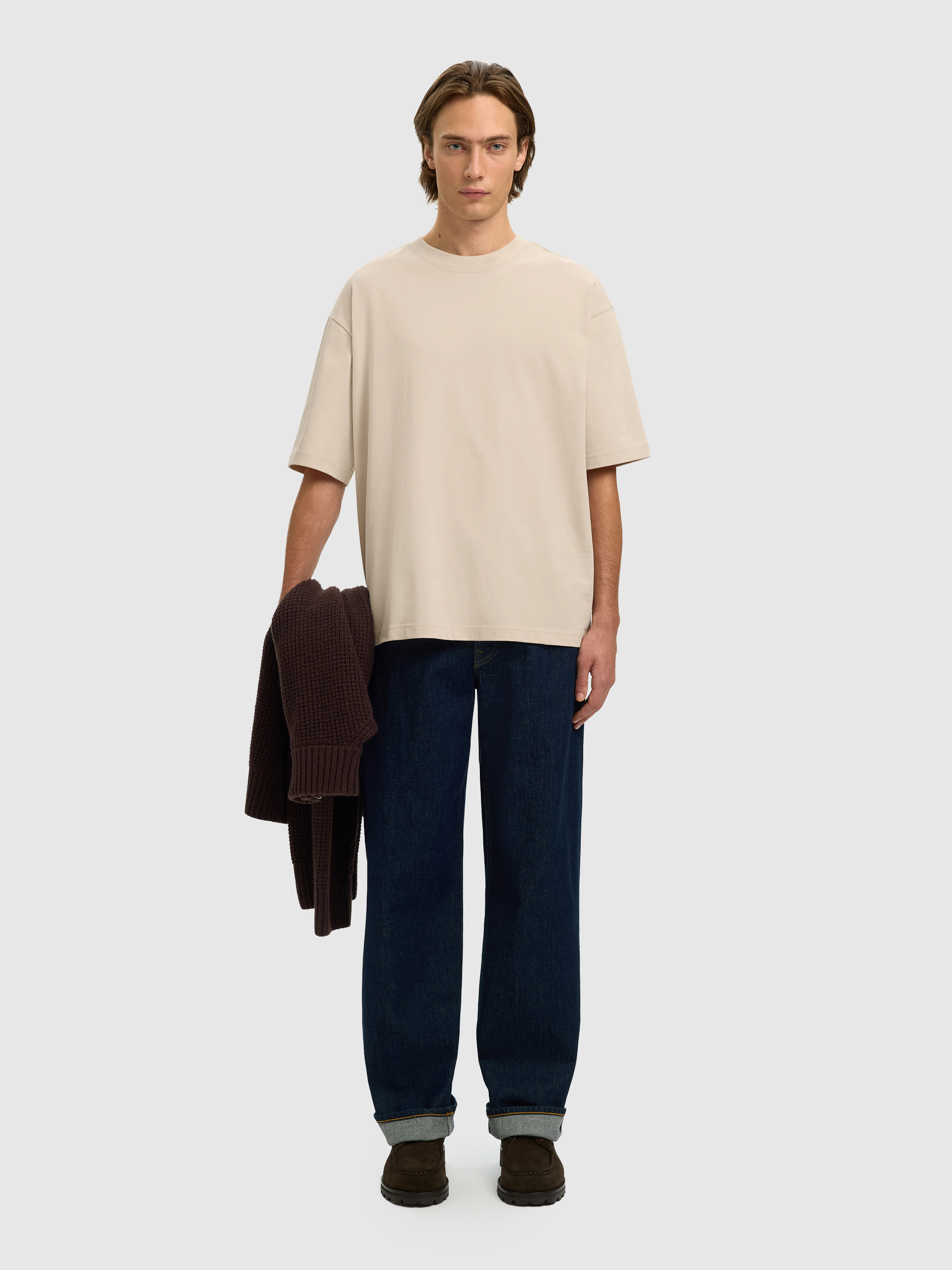 T-Shirt Man Beige Selected