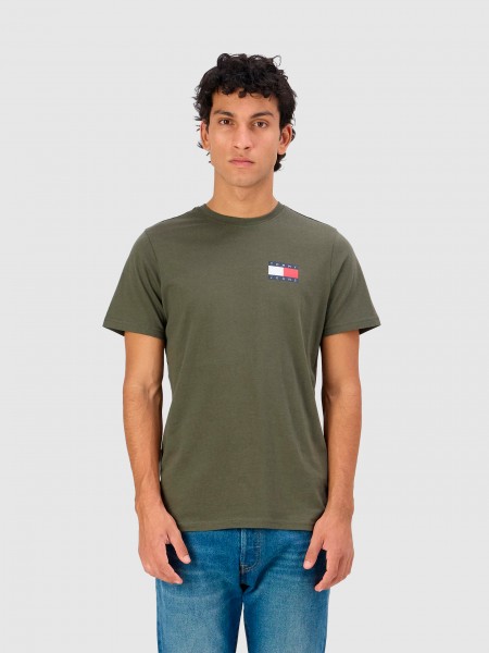 T-Shirt Tommy Jeans  Homem Tjm Slim Essential Flag Tee Ext