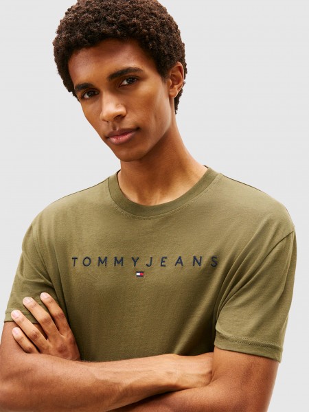 T-Shirt Homem Tjm Reg Linear Logo Tee Ext Tommy Jeans