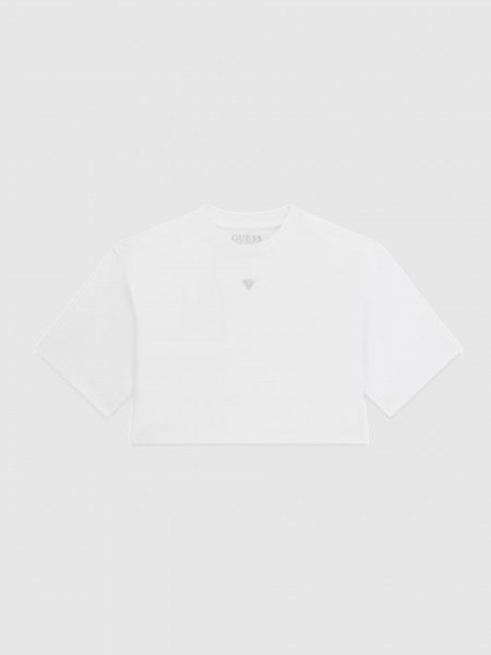 T-Shirt Guess Menina Oversize Crop Ss T-Shirt