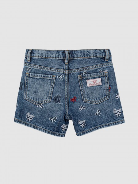 Cal��es Guess Menina Shorts Rigid Denim With Embro