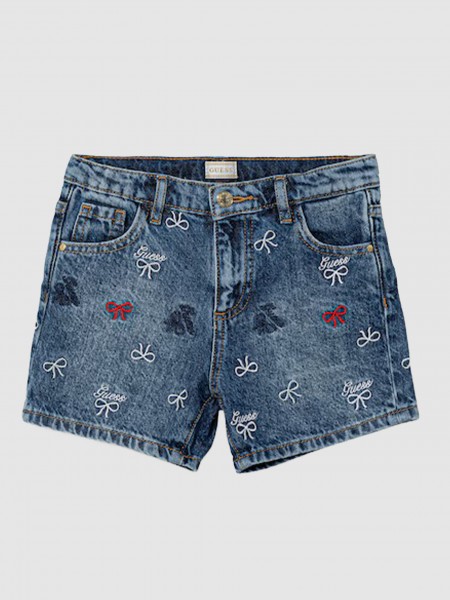 Cal��es Guess Menina Shorts Rigid Denim With Embro