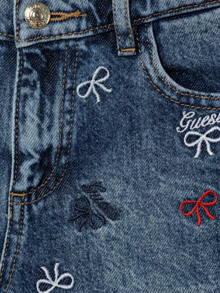 Cal��es Guess Menina Shorts Rigid Denim With Embro