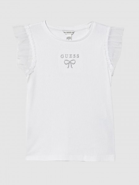 T-Shirt Guess Menina Rib Ss T-Shirt W/mesh