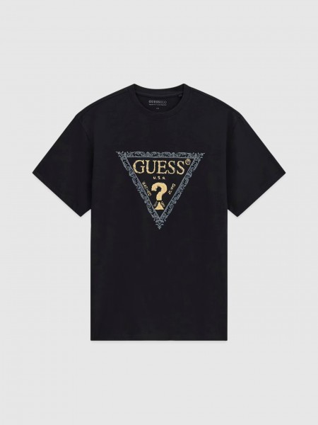 T-Shirt Guess Homem Ss Cn Golden Triangle Tee