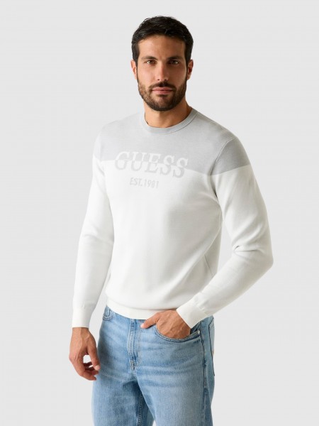 Sweatshirt Guess Homem Kantu Cn Blocking Logo Swtr