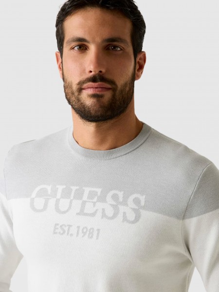 Sweatshirt Guess Homem Kantu Cn Blocking Logo Swtr