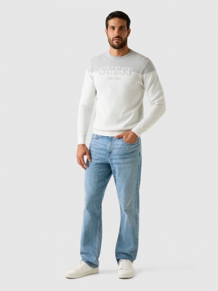Sweatshirt Guess Homem Kantu Cn Blocking Logo Swtr