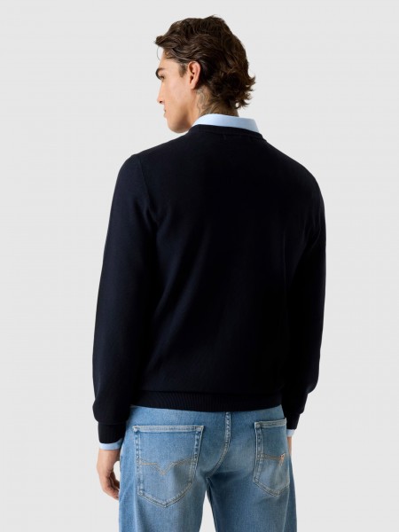 Camisola Guess Homem Karim Cn Piquet Stitch Swtr