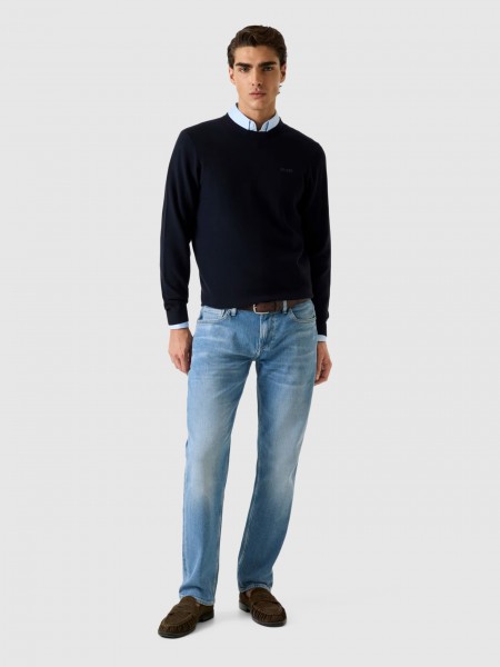 Camisola Guess Homem Karim Cn Piquet Stitch Swtr