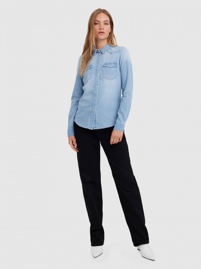 Camisa Mujer Jeans Ligeros Vero Moda