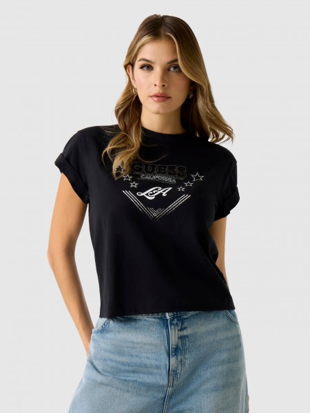 T-Shirt Guess Mulher Ss Cn La Stars Tee
