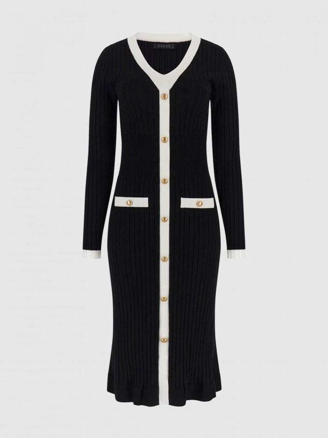 Vestido Guess Mulher Ls Vn Laurel Swtr Dress