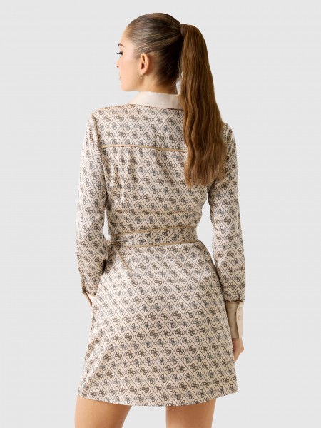 Vestido Guess Mulher Ls Blerta Chemisier Dress