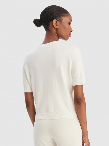 T-Shirt Guess Mulher Ss Cn Norah Logo Swtr