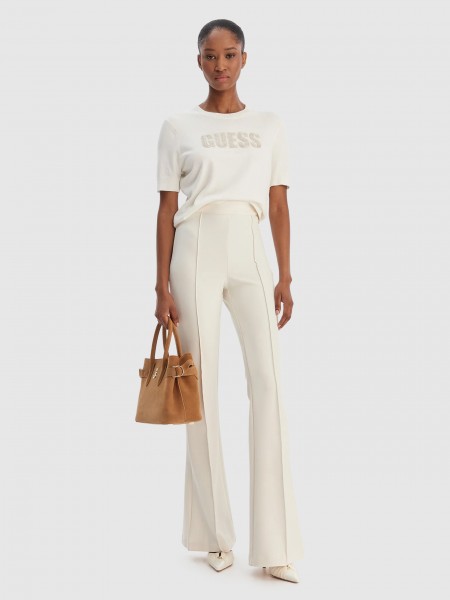 T-Shirt Guess Mulher Ss Cn Norah Logo Swtr