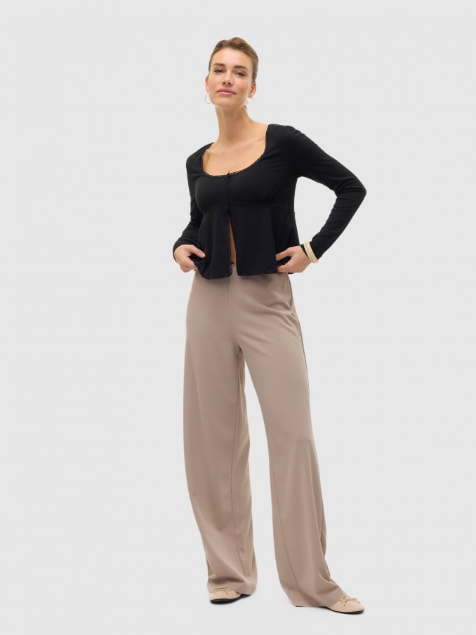 Pants Woman Beige Vero Moda