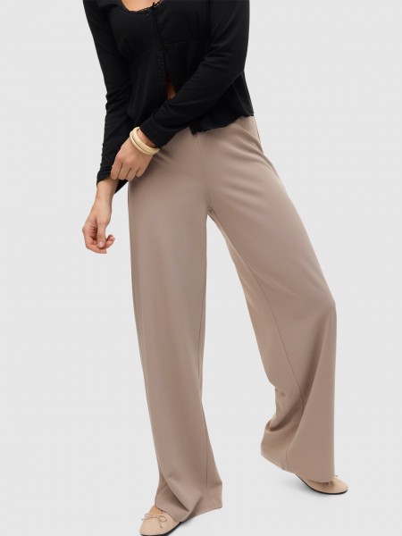 Pants Woman Beige Vero Moda