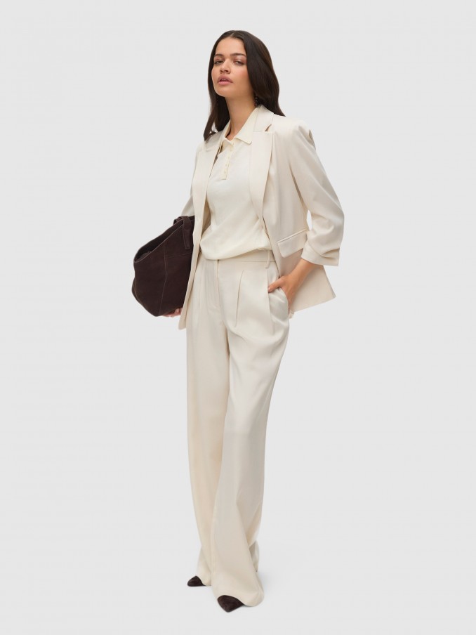 Pants Woman Cream Vero Moda