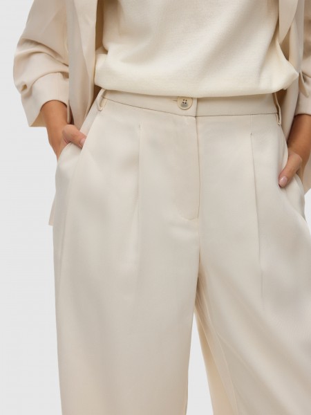 Pants Woman Cream Vero Moda
