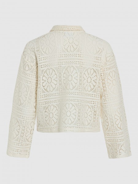 Blusa Mulher Vimerinda Crochet L/s Cardigan/bfs Vila