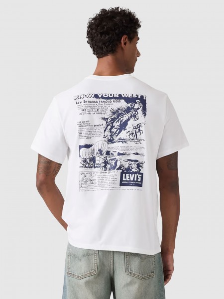 T-Shirt Levis Homem Ss Relaxed Fit Tee Whites
