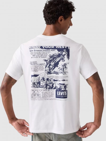 T-Shirt Levis Homem Ss Relaxed Fit Tee Whites