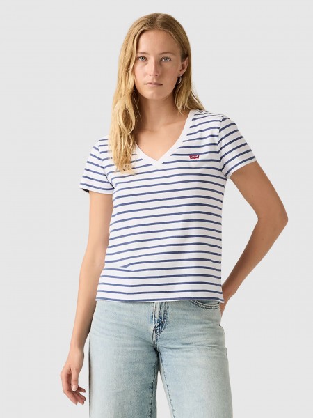 T-Shirt Levis Mulher Perfect Vneck Whites