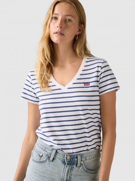 T-Shirt Levis Mulher Perfect Vneck Whites