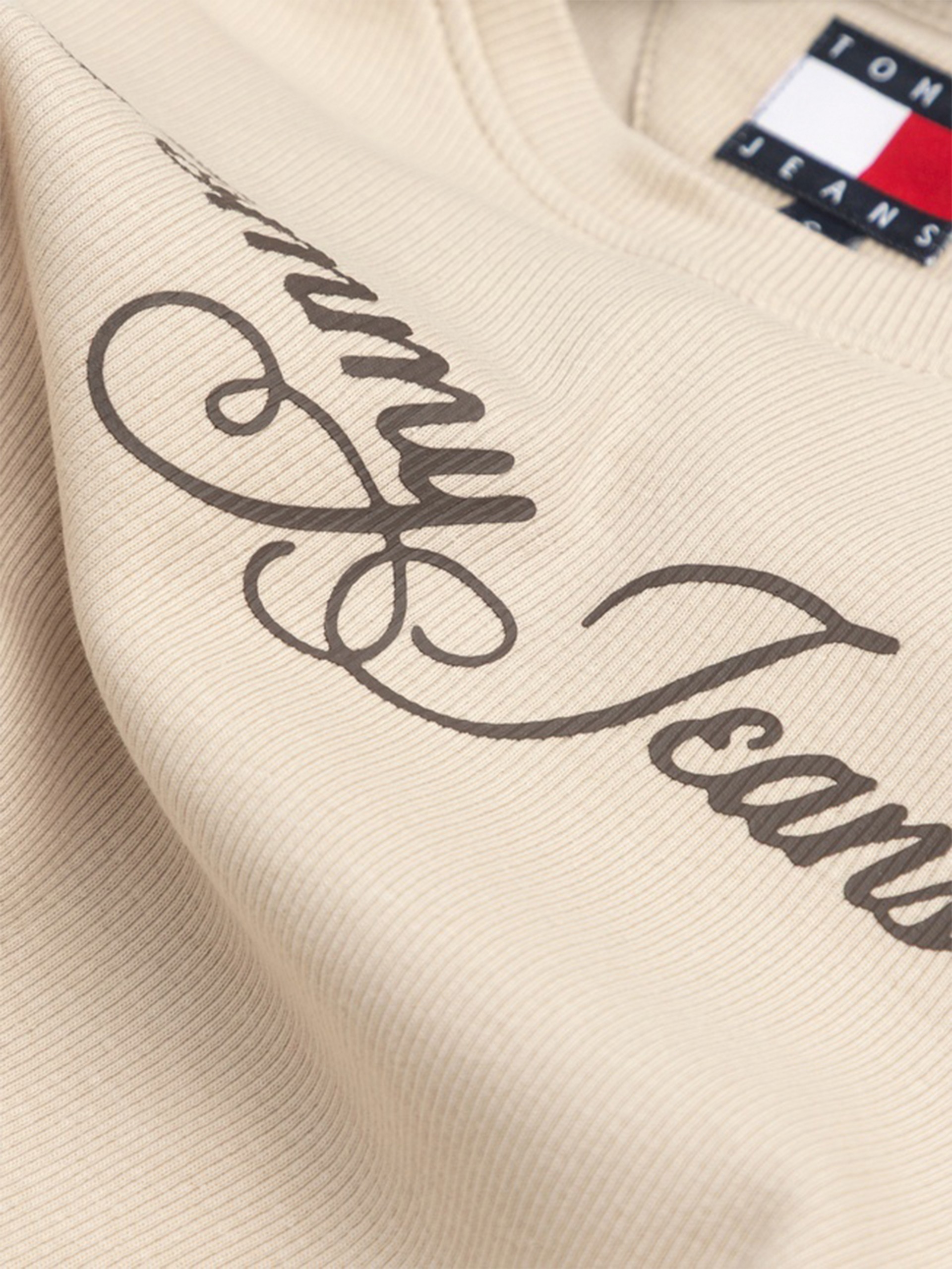 T-Shirt Tommy Jeans Mulher Tjw Slim Ess Logo 1 Rib Tee Ext