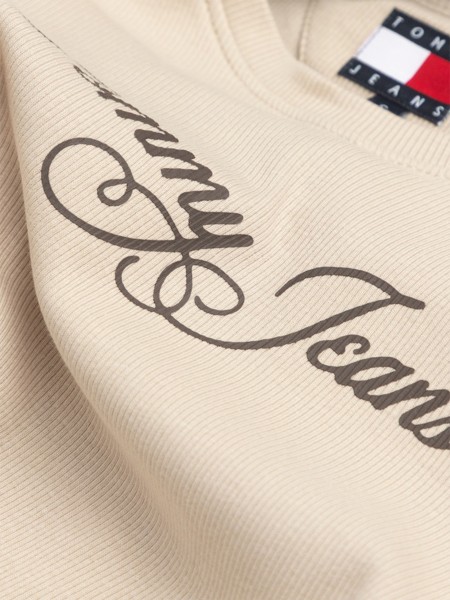 T-Shirt Tommy Jeans Mulher Tjw Slim Ess Logo 1 Rib Tee Ext