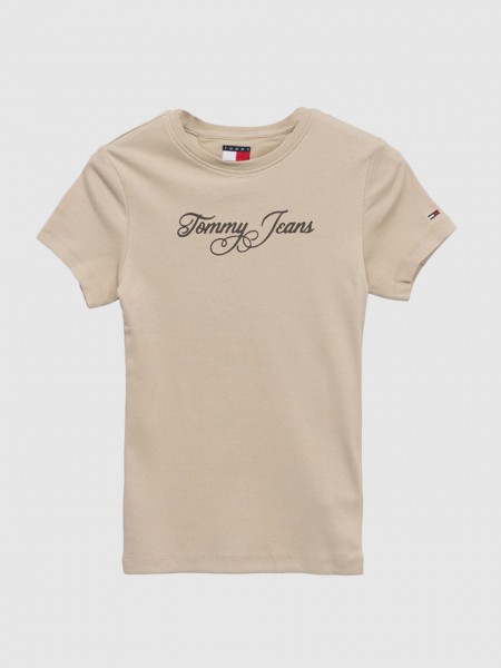 T-Shirt Tommy Jeans Mulher Tjw Slim Ess Logo 1 Rib Tee Ext