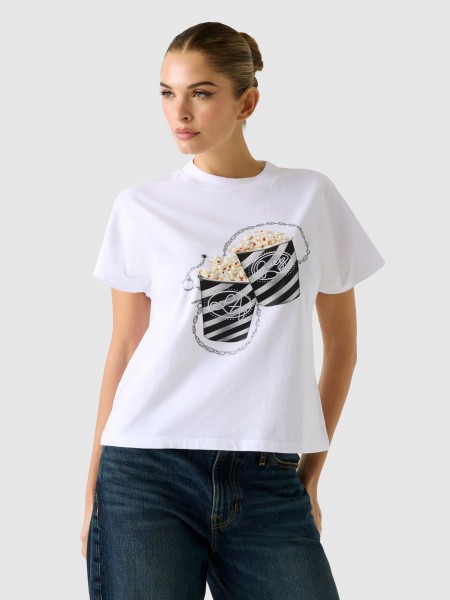 T-Shirt Guess Mulher Ss Cn Popcorn Tee