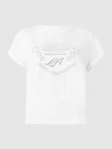 T-Shirt Guess Mulher Ss Cn La Stars Tee