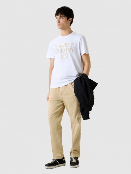 T-Shirt Guess Homem Ss Bsc Painted Triangle Tee