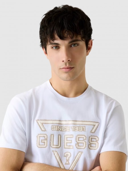 T-Shirt Guess Homem Ss Bsc Painted Triangle Tee