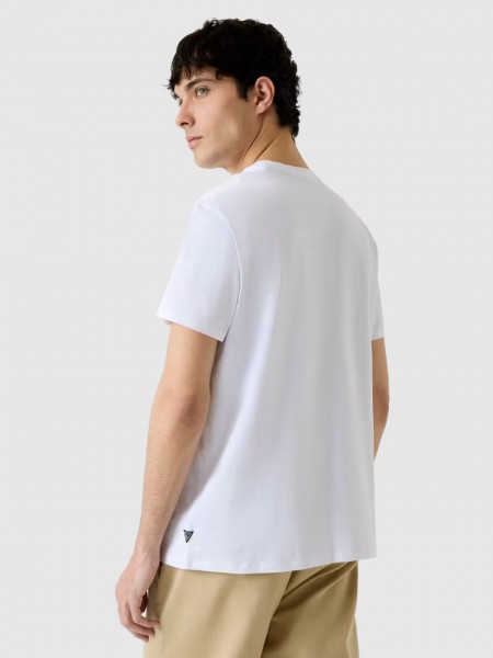 T-Shirt Guess Homem Ss Bsc Painted Triangle Tee