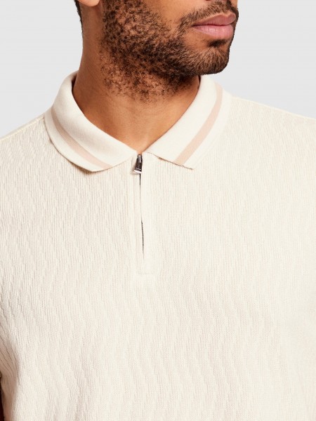 Polo Guess Homem Ss Morales Knit Zip Polo