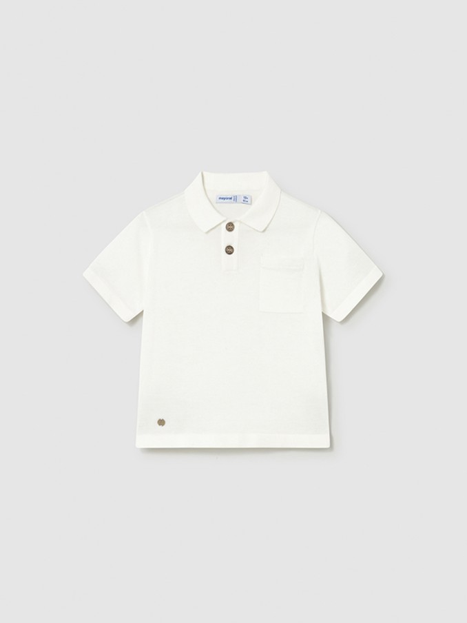 Polo Shirt Baby Boy White Mayoral