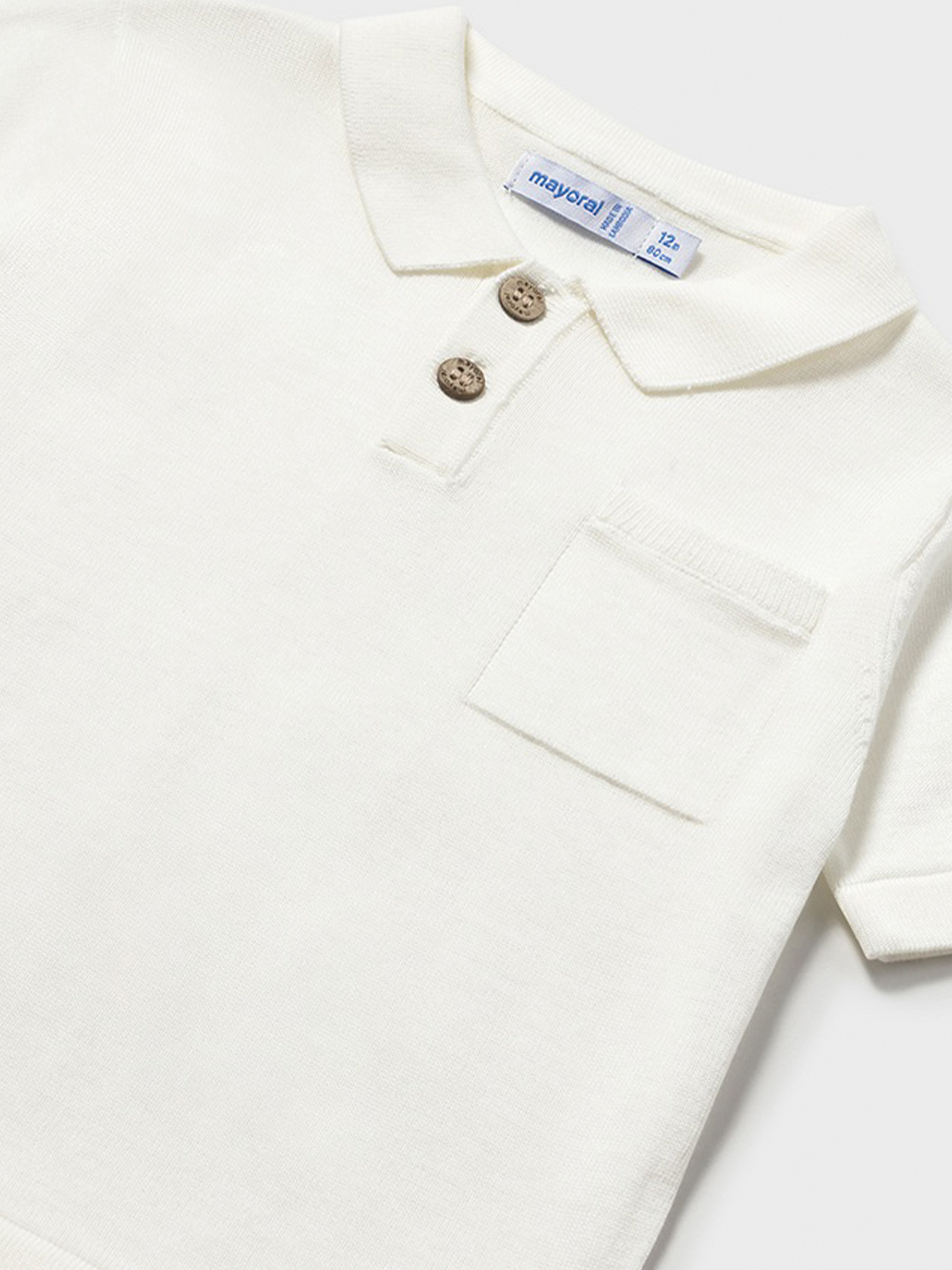 Polo Shirt Baby Boy White Mayoral