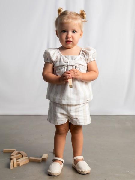 Conjunto 2 Pe�as Mayoral Menina Conj.Bermuda Riscas