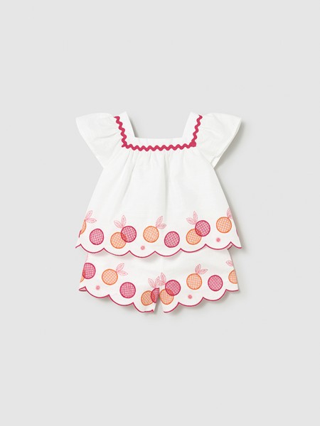 Conjunto 2 Pe�as Mayoral Menina Conj. Bermuda Bordada