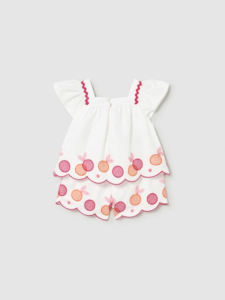 Conjunto 2 Pe�as Mayoral Menina Conj. Bermuda Bordada