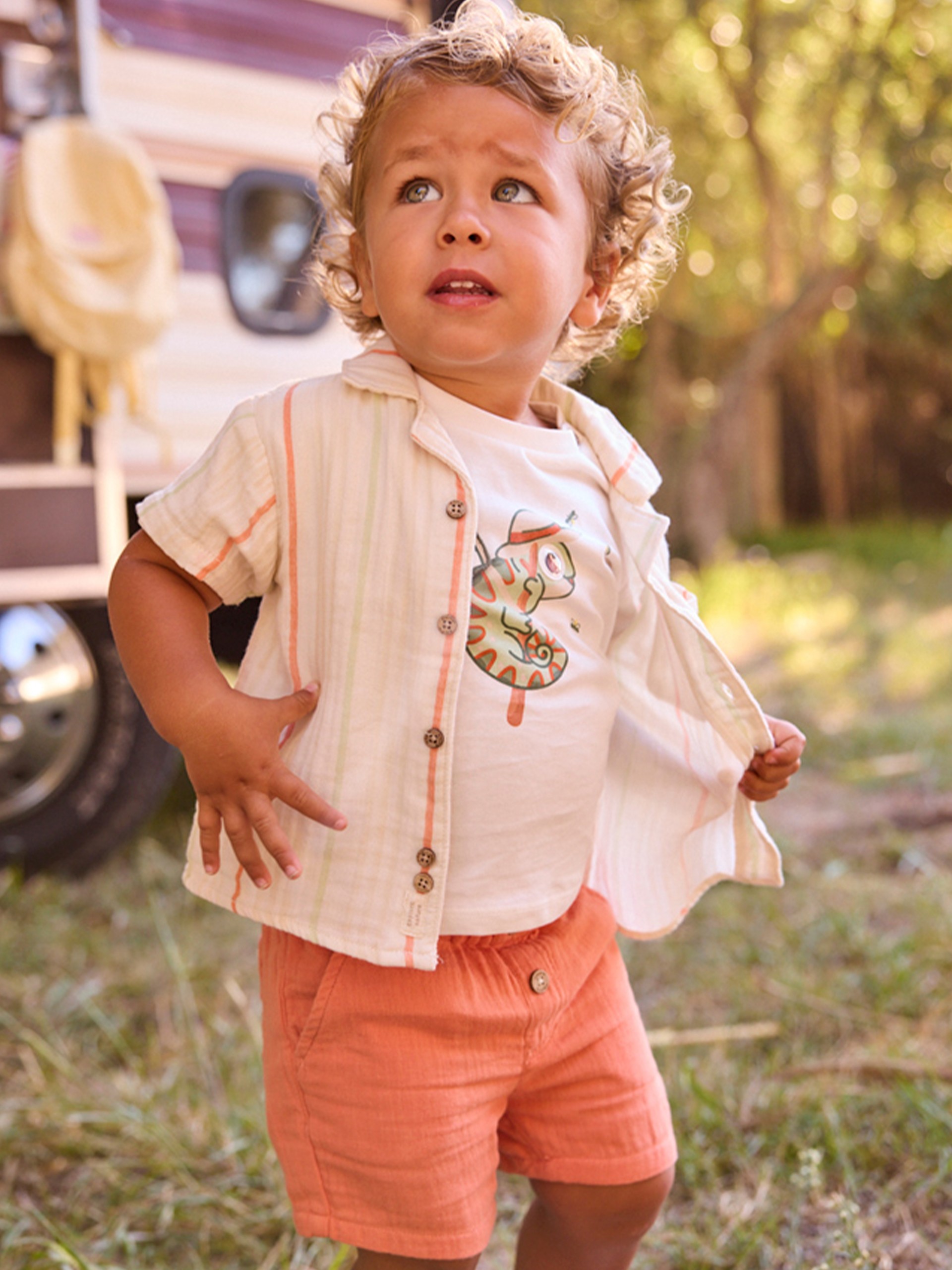 Pantalones Cortos Bebe Niño Naranja Mayoral