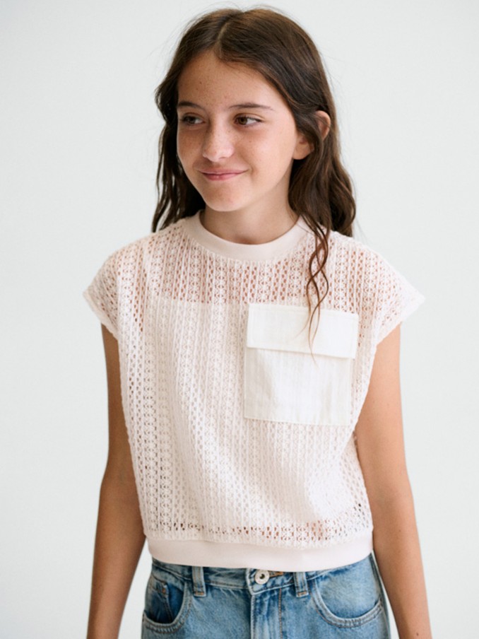 T-Shirt Girl White Mayoral