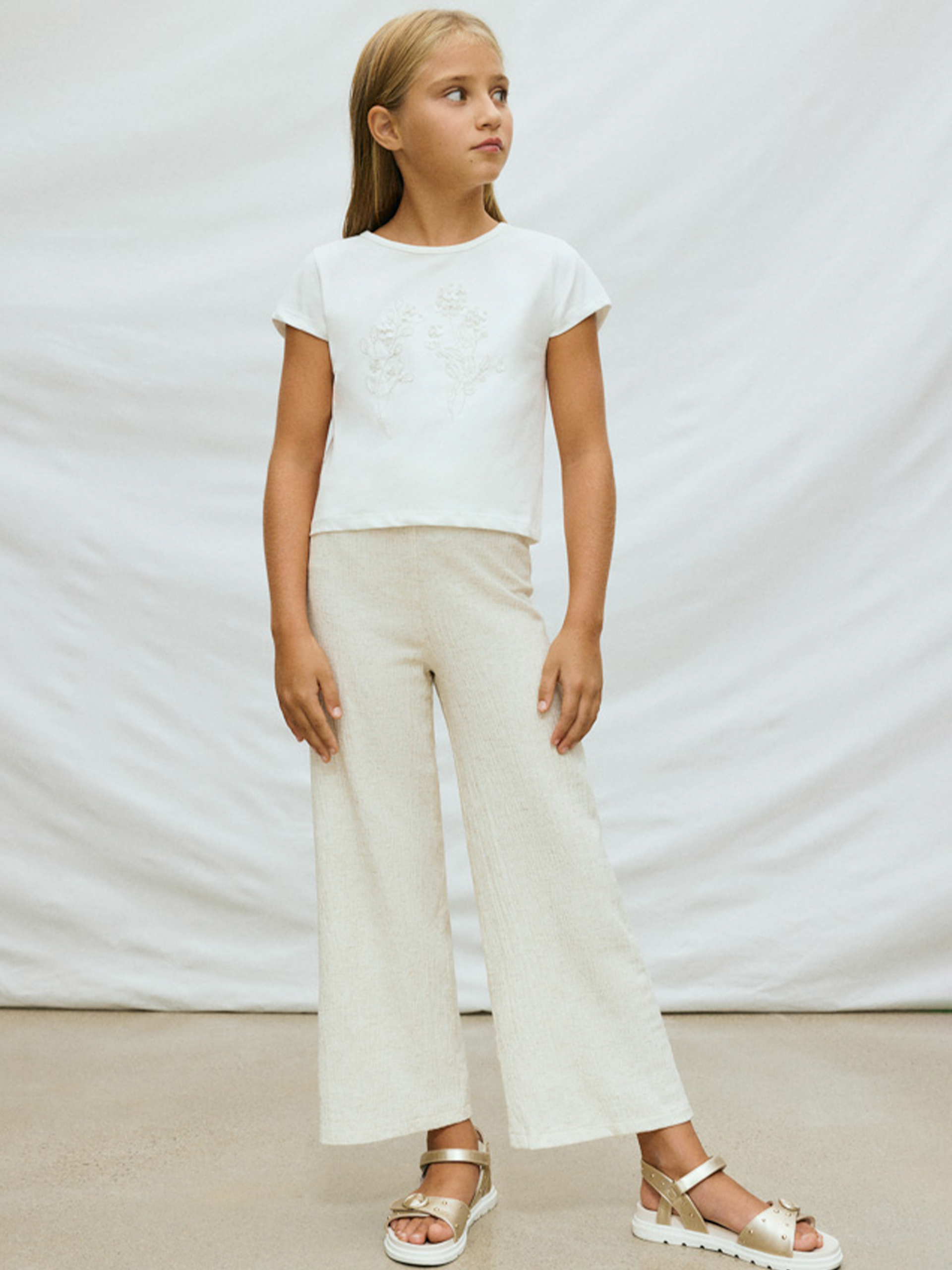 Pantalones Niña Crema Mayoral