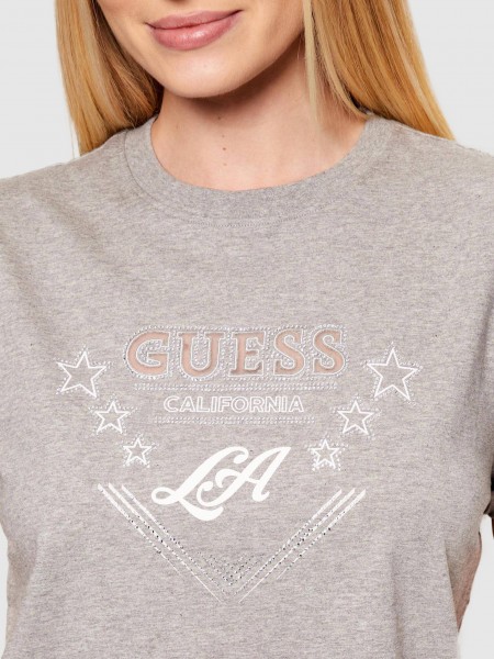 T-Shirt Guess Mulher Ss Cn La Stars Tee