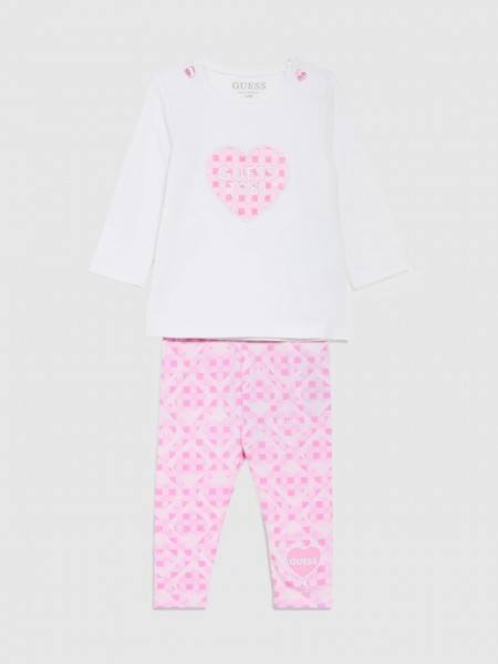 2 Pe�as Guess Menina Set Ls T-Shirt+Leggings
