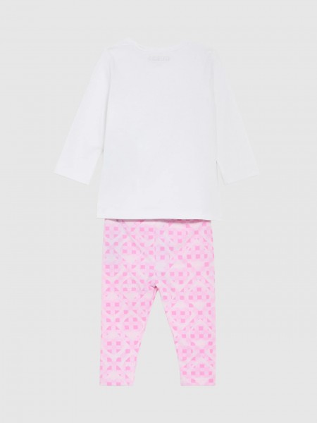 2 Pe�as Guess Menina Set Ls T-Shirt+Leggings