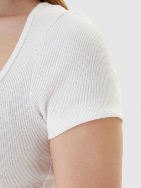 T-Shirt Tommy Jeans Mulher Tjw Slim Soft Rib Ss Tee